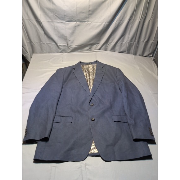 Lauren Ralph Lauren Men's Blue Blazer Sport Coat Two Button Lined Linen Blend - Picture 1 of 8